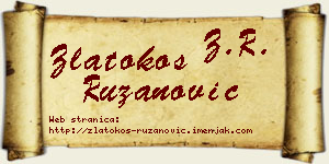 Zlatokos Ružanović vizit kartica